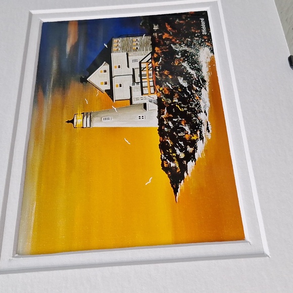 NWT - Lighthouse by Jack E. Stiddard Sz.5x7 on 8x10 Matted - Picture 3 of 4
